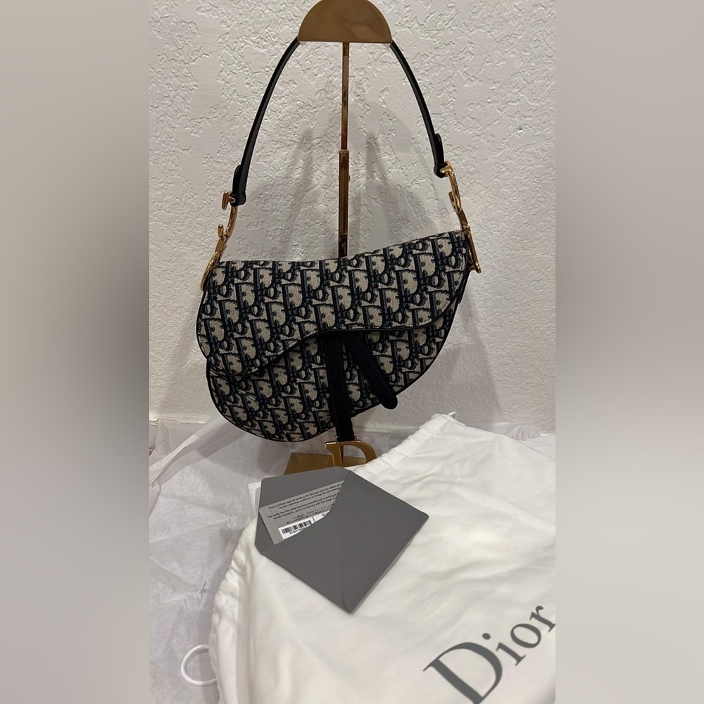 SOLD Dior oblique saddle bag excellent like new condition with box dust and card